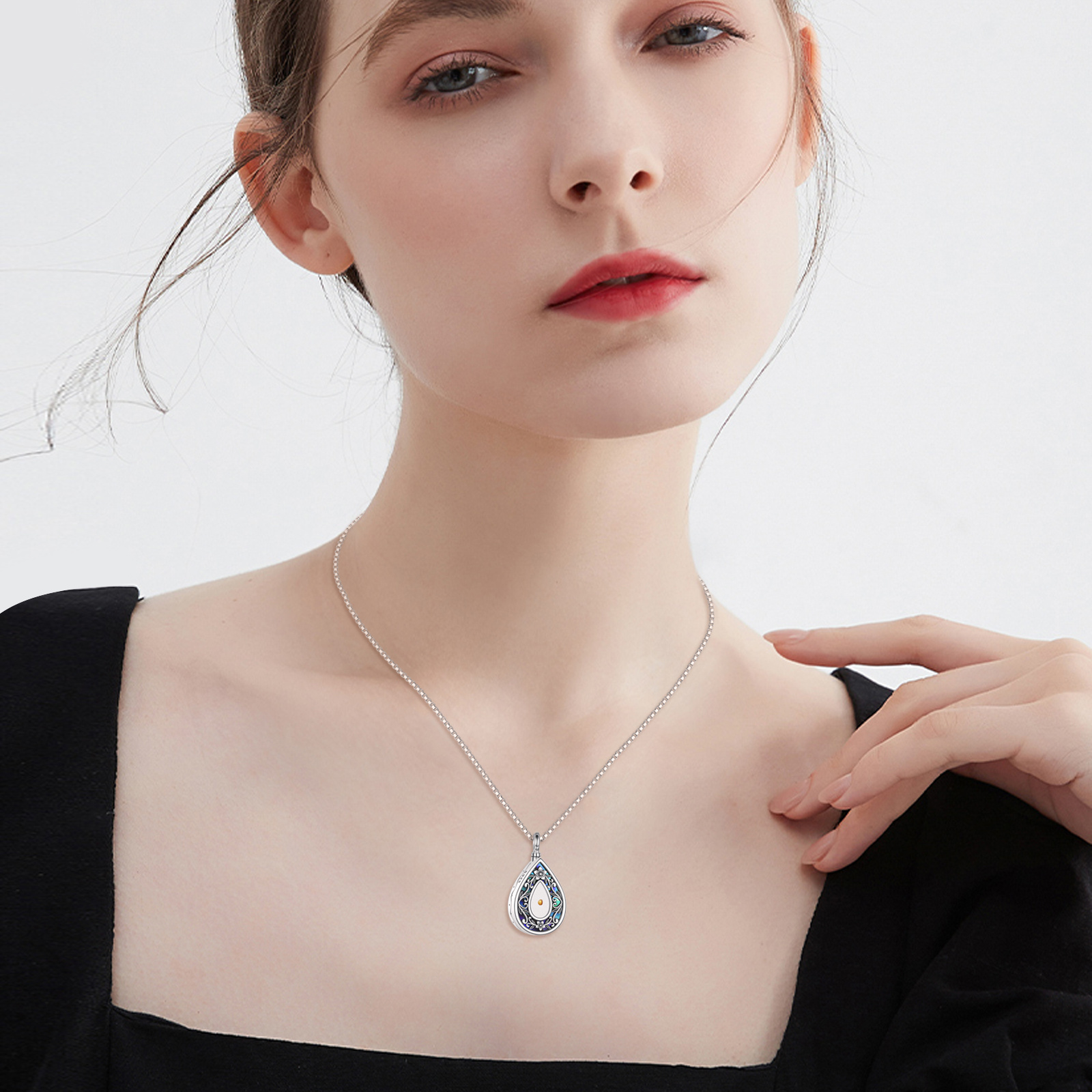 925 Sterling Silver Mustard Seed Urn Necklace, Faith Keepsake